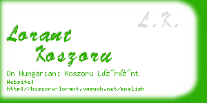 lorant koszoru business card